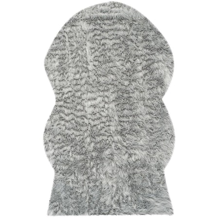 Safavieh 3 x 5 ft. Rectangle Faux Sheep Skin Power Loomed RugLight Grey FSS118A-3